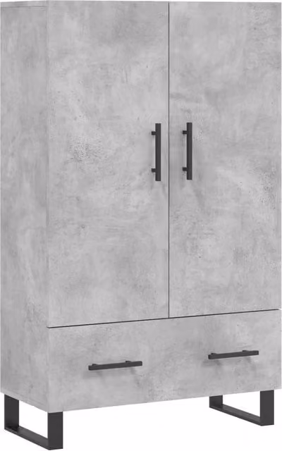 Berkfield Home Modern Highboard in Concrete Grey, W: 69.5 cm, D: 31 cm, H: 115 cm – 1