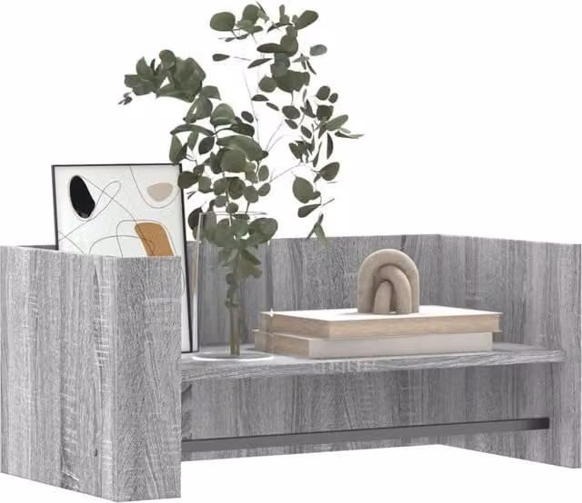 Berkfield Home Wall Mounted Shelf in Grey Sonoma, W: 70.5 cm, D: 35 cm, H: 30.5 cm – 1