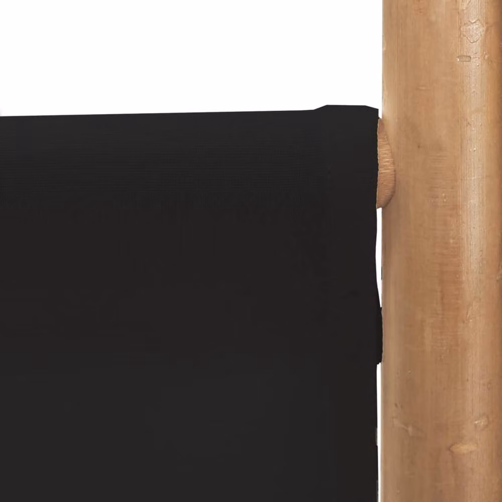 Berkfield Home Classic 5-Panel Folding Room Divider in Black Bamboo and Canvas, W/H: 200 x 180 cm – 7