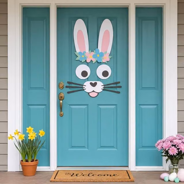 Garden Greatness Multicolour Springtime Easter Bunny Wall and Door Decoration