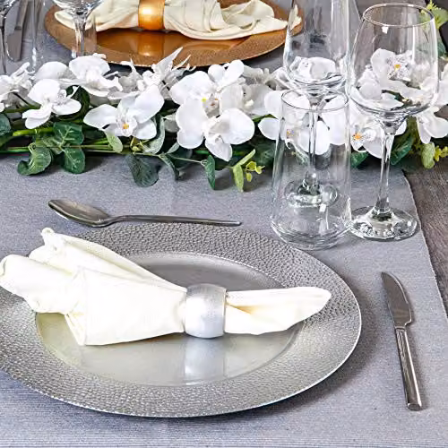 Argon Tableware Metallic Napkin Rings in Silver, Pack of 6 – 2