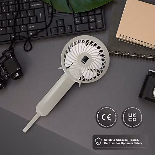 Keplin Portable Mini Handheld Fan 2 Pack, USB Rechargeable, White – 6