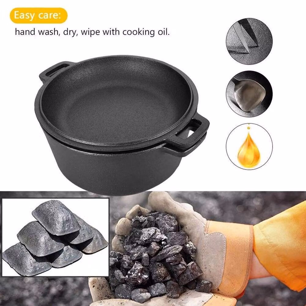 NESTLUNE Black Cast Iron Casserole Dish, 4.5 l – 6