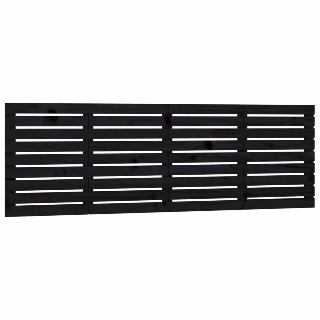 Berkfield Home Black Rustic Solid Pine Wall Mount Headboard W/D/H: 166 x 3 x 63 cm – 2
