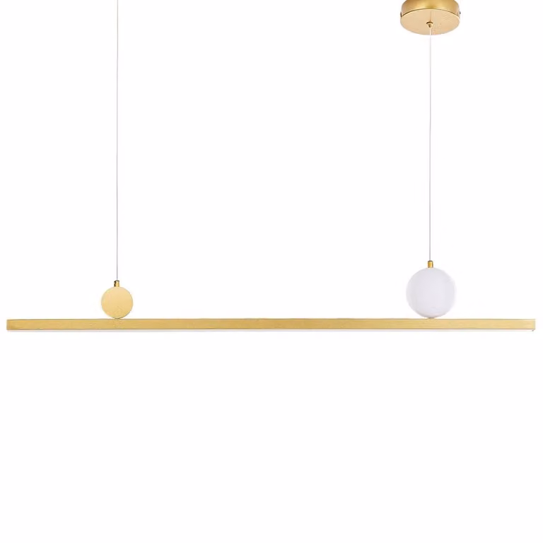 Wyld and Coco Lux Gold Geometric LED Pendant Lamp, Gold/Brass, Diameter: 100 cm