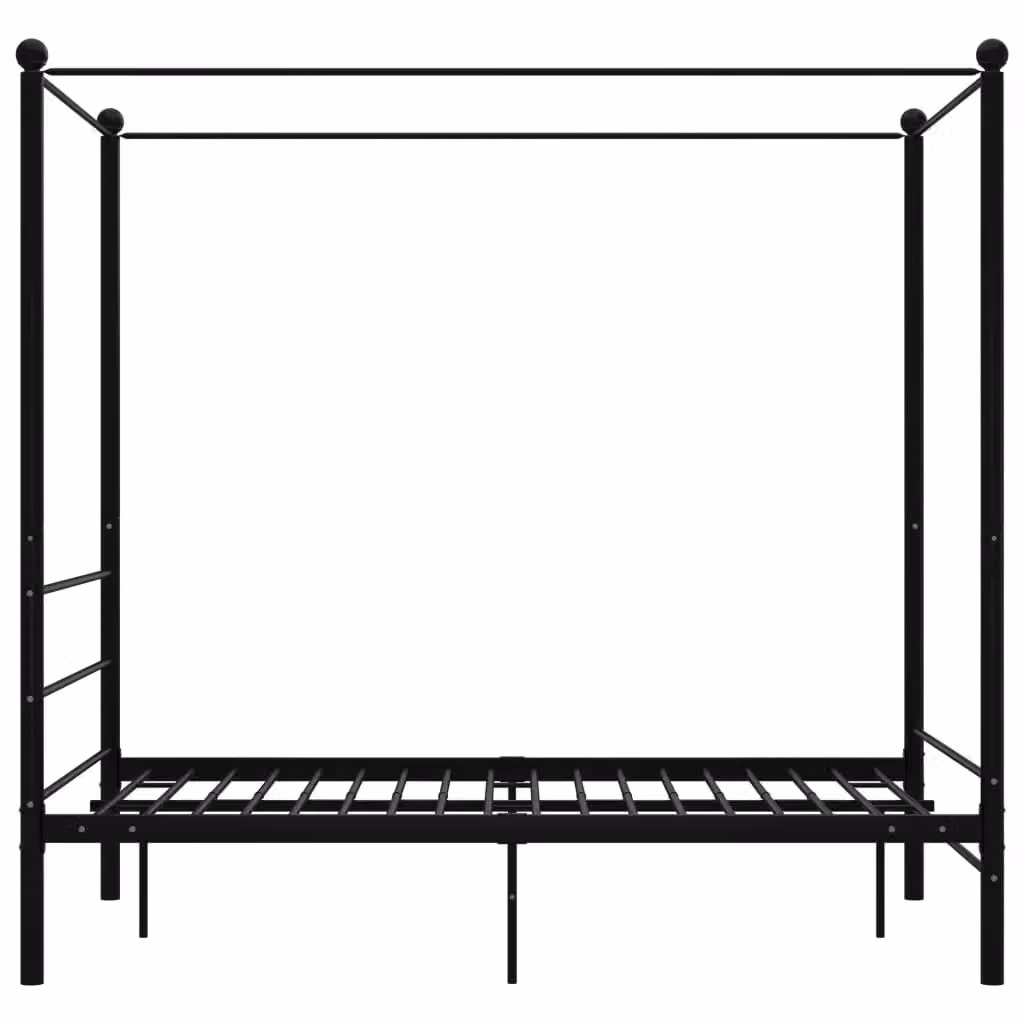 Berkfield Home Black Metal Canopy Bed Frame W/D/H: 140 x 200 cm – 2