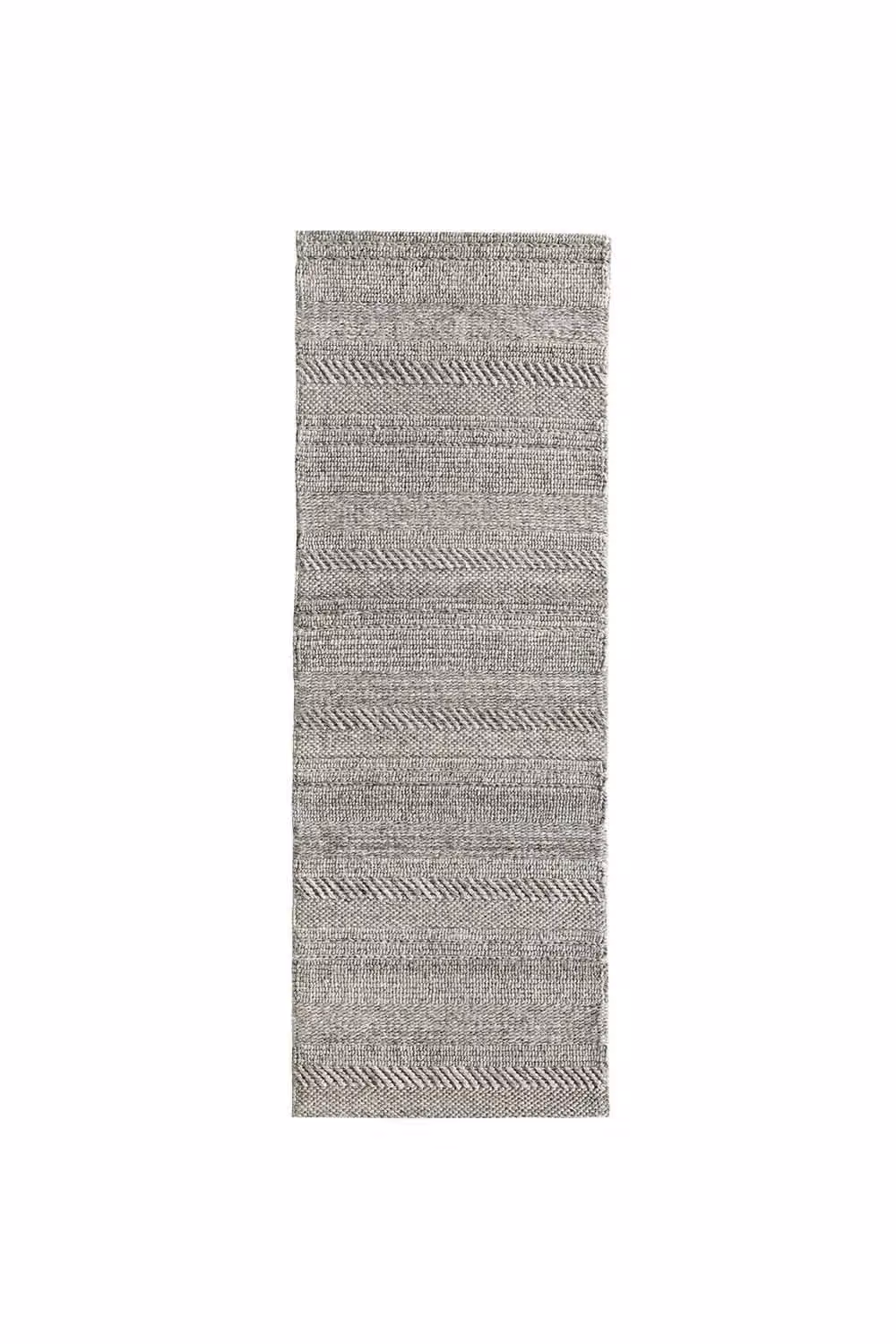 Rugs Direct Origin Chunky Knit Rectangular Rug in Grey and Beige, W: 67 cm, L: 200 cm – 2