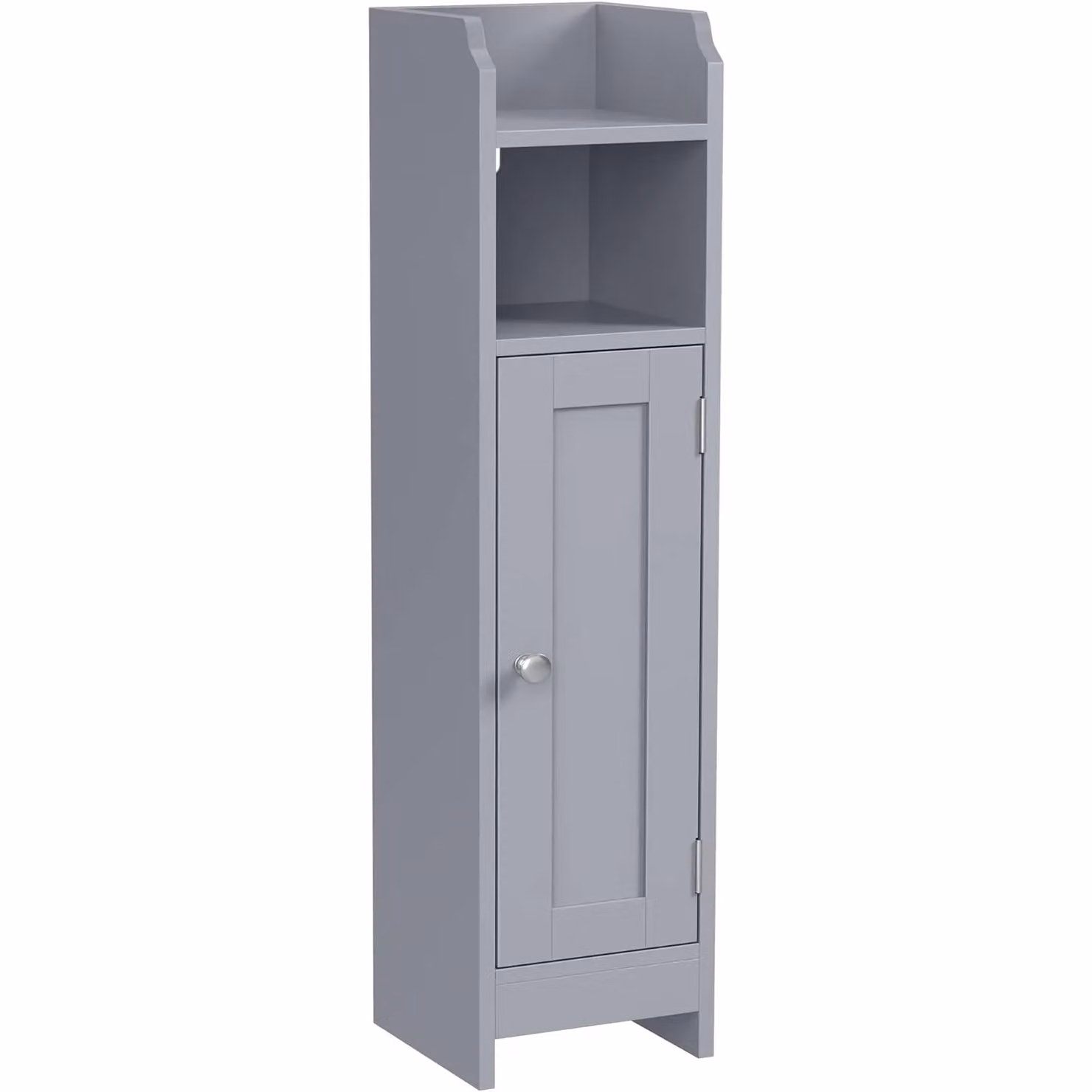 VASAGLE Narrow Grey Bathroom Storage Cabinet with Hinged Doors and Internal Shelves – 4