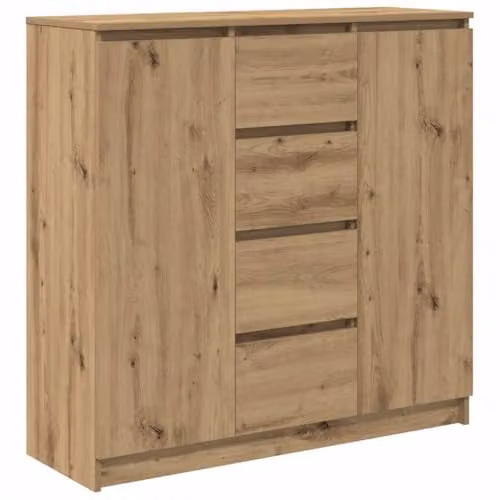 vidaXL Sideboard with Drawers in Brown Artisan Oak, W/D/H: 100.5 x 35 x 98.5 cm – 1