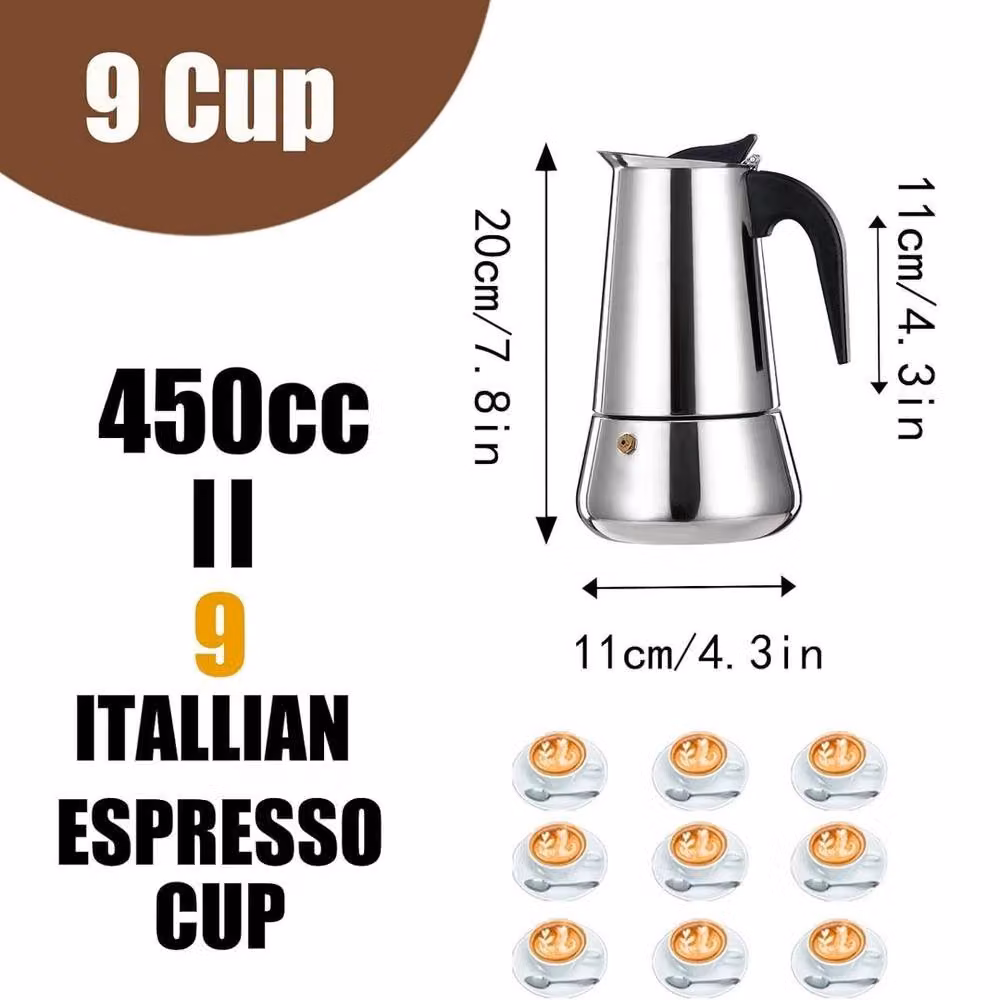 PAWNORA Stovetop Espresso Maker in Silver – 2