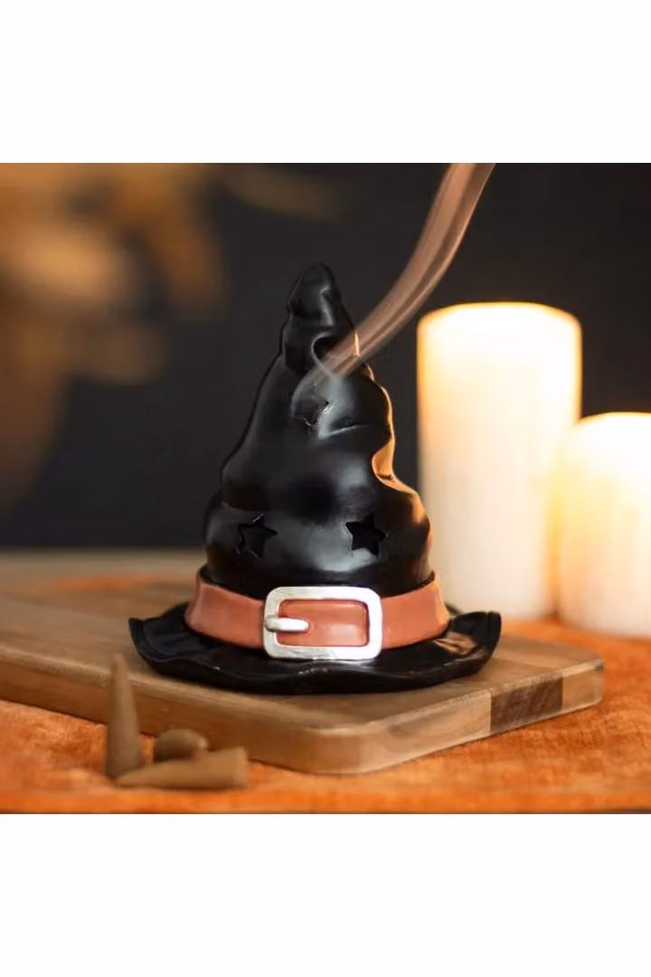 KDMD Black Ceramic Witch Hat Incense Cone Burner for Tabletop Use – 3
