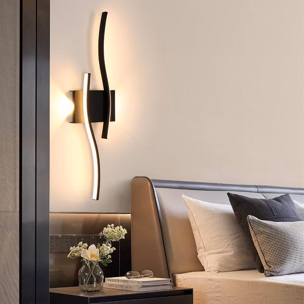 COMELY Modern Black LED Indoor Wall Lights with Warm White Up and Down Lighting – 2