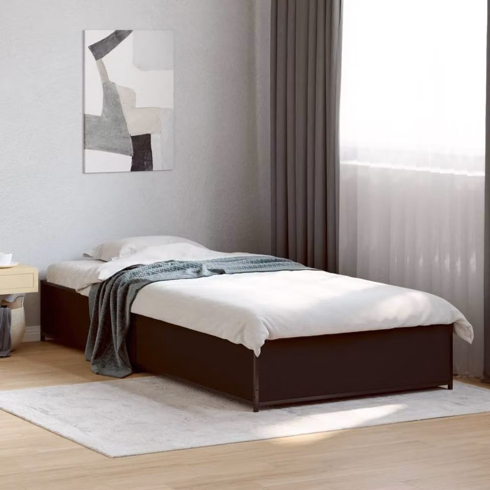 Berkfield Home Durable Single Bed Frame in Black, W/D/H: 90 x 190 cm – 2