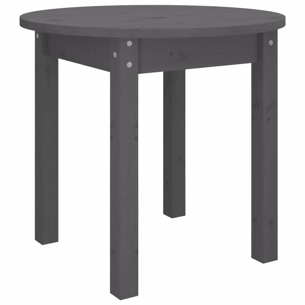 Berkfield Home Round Grey Solid Pine Wood Coffee Table, Diameter: 45 cm, Height: 40 cm – 2