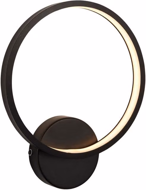 Endon Kieron Designer Integrated LED Ring Wall Light in Textured Black and White Silicone, IP44 Rated for Bathrooms