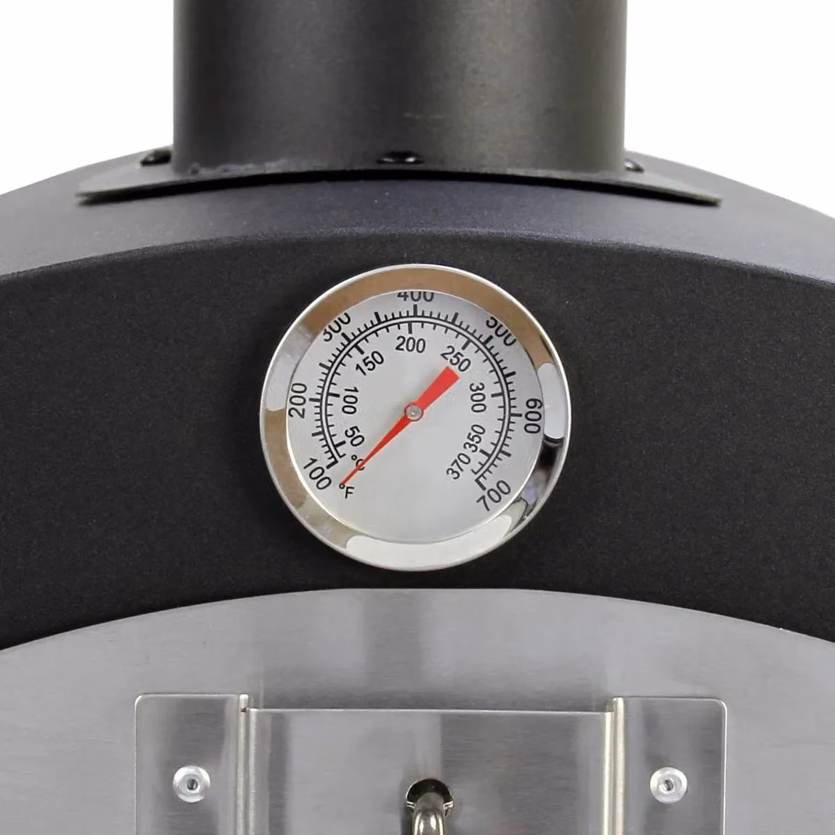Monstershop Portable Charcoal Outdoor Pizza Oven in Black with Thermometer, Stainless Steel, Stone and Wood Accessories – 5