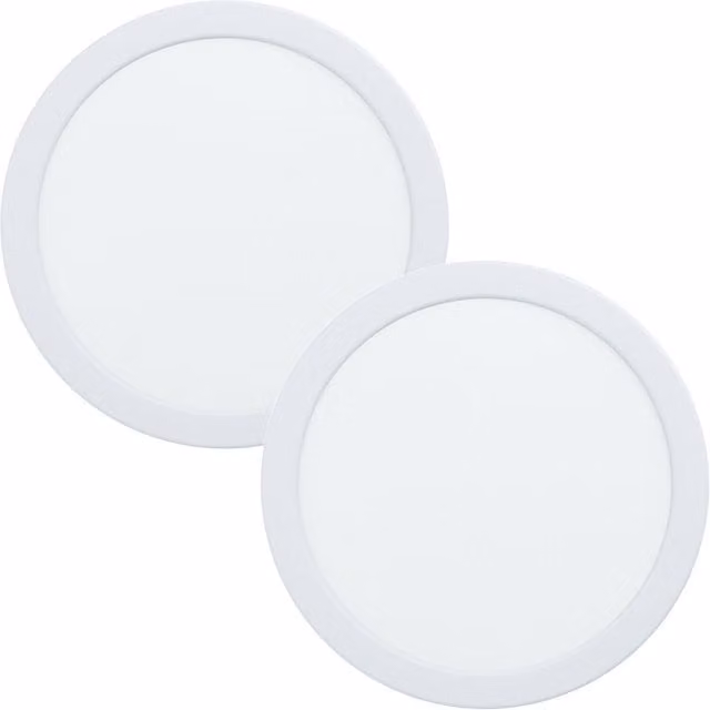 Loops 2 Pack White LED Flush Downlight for Wall or Ceiling, 16.5W, 4000K Cool White, 21.6 cm Diameter