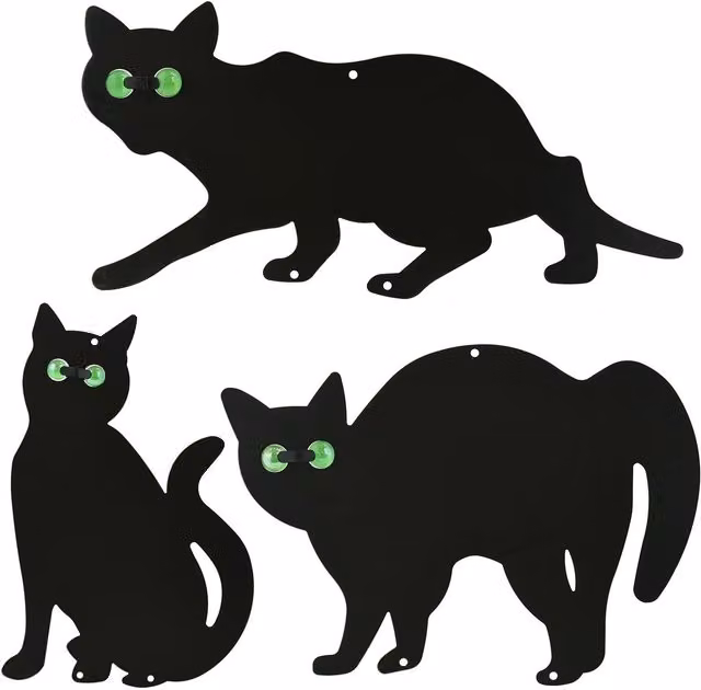 MantraRaj Pack of 3 Black Metal Cat Deterrent Scarers for Vegetable and Ornamental Gardens
