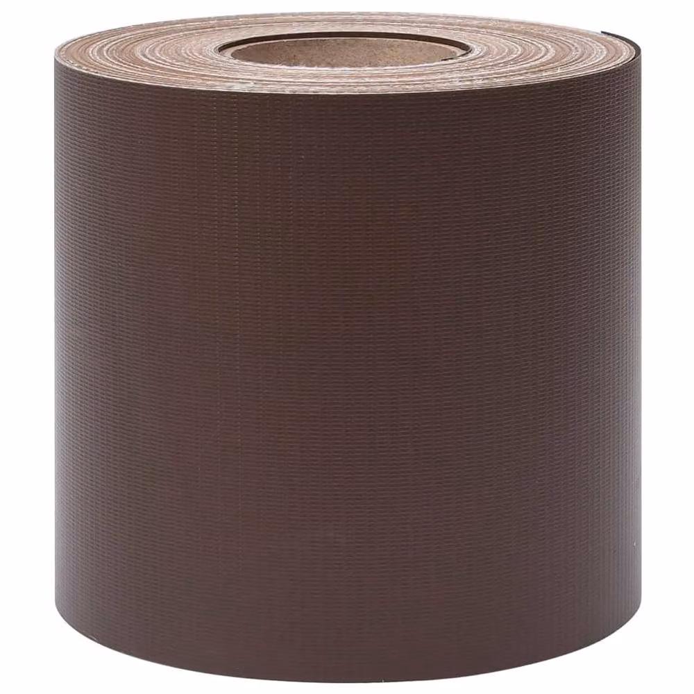 Berkfield Home Garden Privacy Screens, 4 Piece Brown PVC and Metal Strip Set – 3