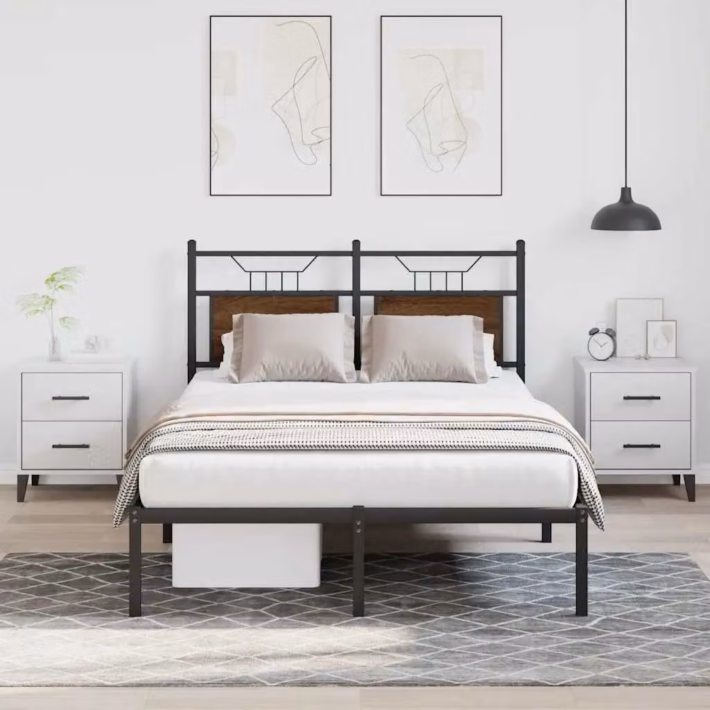 Berkfield Home Small Double Bed Frame with Drawers in Brown Oak, W/D/H: 120 x 190 x 91.5 cm – 2
