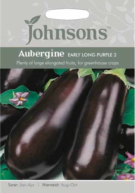 Johnsons Early Long Purple Aubergine Vegetable Seeds