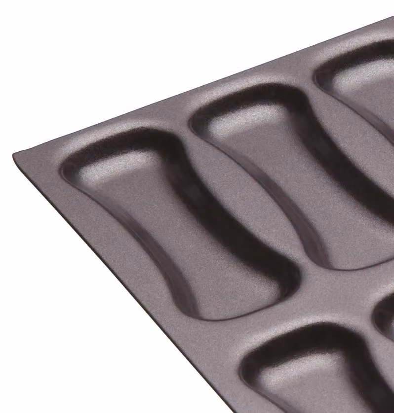 MasterClass Non-Stick 12 Hole Éclair Baking Tray, Carbon Steel, Grey, W: 31 cm, D: 25.5 cm – 5