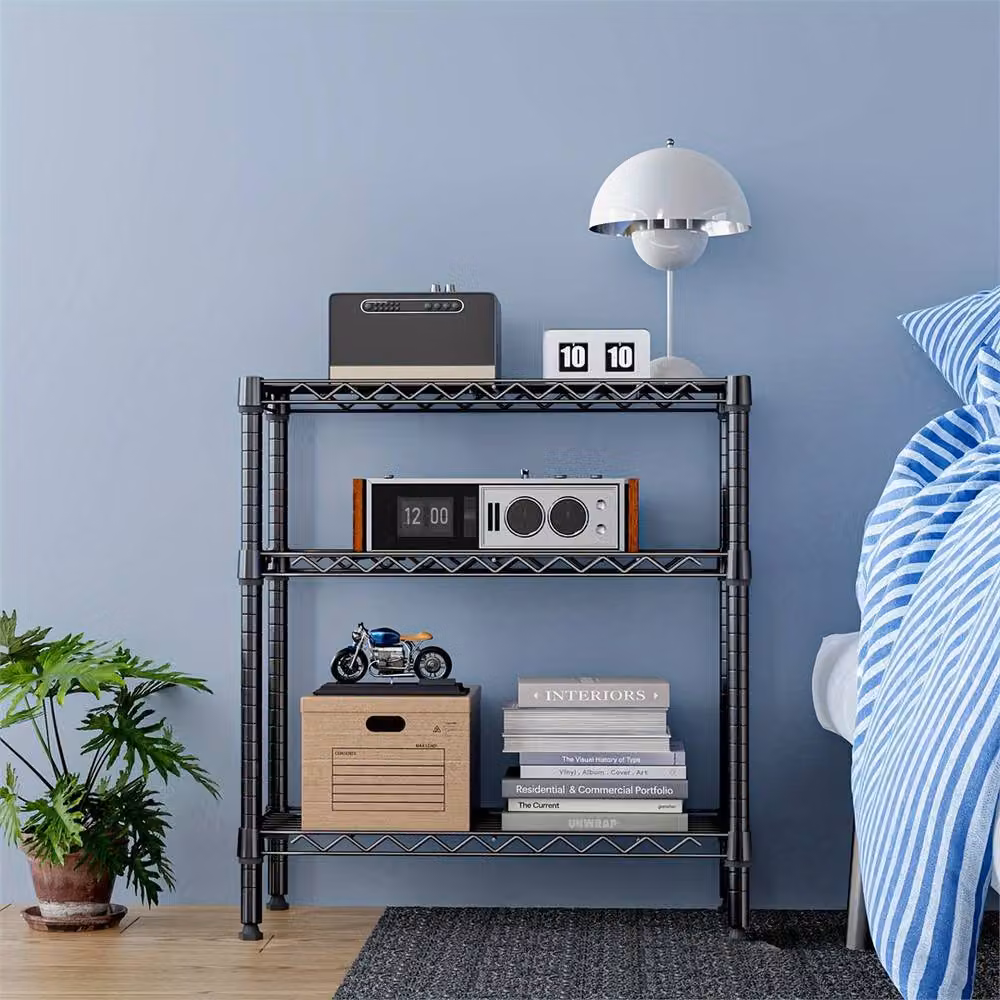 Nordara 3-Tier Metal Utility Storage Shelving Unit in Black – 2