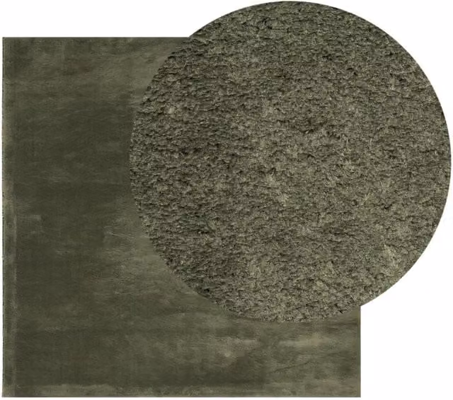 Berkfield Home HUARTE Short Pile Washable Rug, Forest Green, W/D: 160 x 160 cm