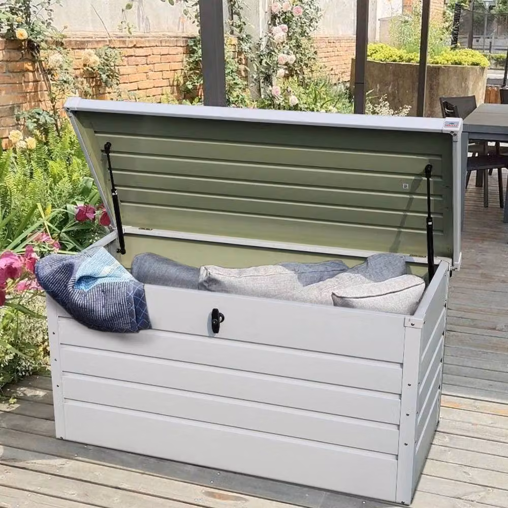 SPETLEK White Metal Outdoor Garden Storage Box, 350L, W: 100 cm, D: 60 cm – 2