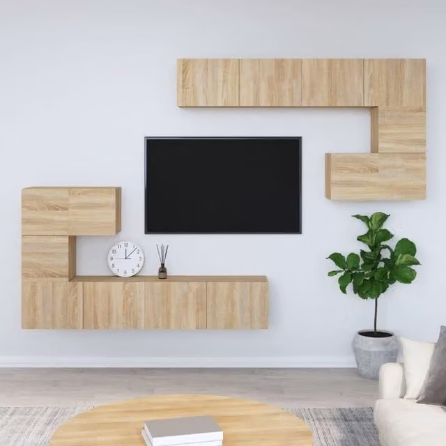 Berkfield Home Wall-mounted TV Cabinet in Sonoma Oak Brown