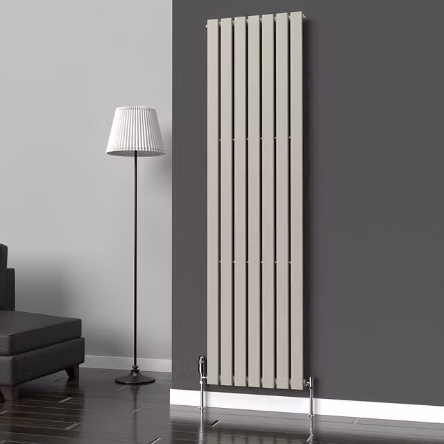 Lux Heat Flat Coloured Vertical Radiator in Dune Grey, H 180 cm x W 49 cm