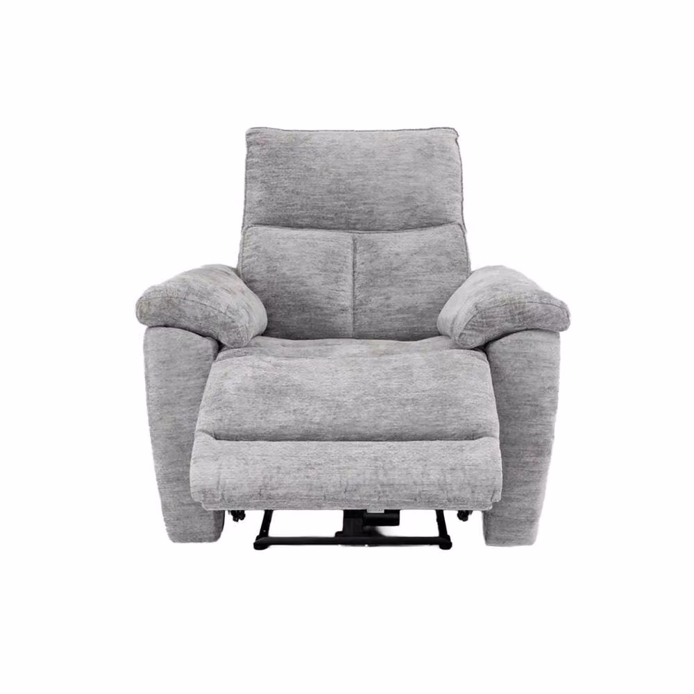 Furnishings For Less UK Kent Electric Reclining 3 Piece Sofa Suite in Grey Fabric, including 3 Seater Sofa and 2 Armchairs with USB Charging – 2