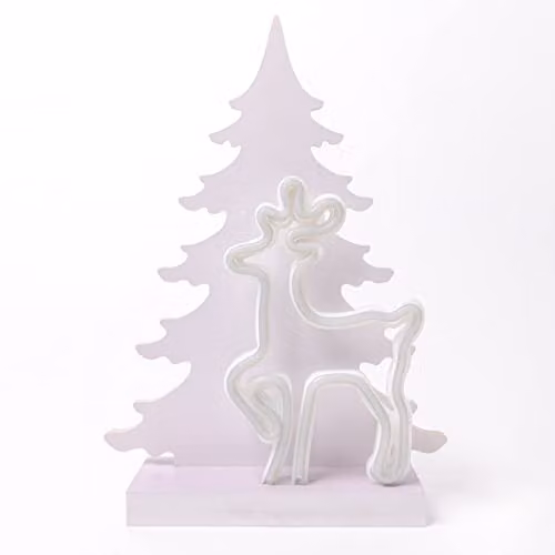 Shatchi White Wooden Nativity Scene LED Silhouette Christmas Ornament, W/D/H: 40 x 29 x 8 cm – 2