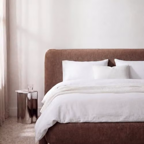 Bedable White Cotton Percale Deep Fitted Sheet, 300 Thread Count, W/D/H: 200 x 200 x 36 cm – 2