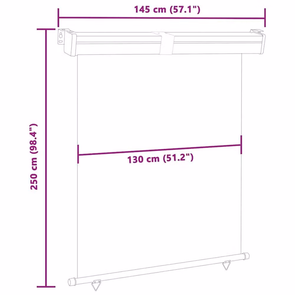 Berkfield Home Red Balcony Side Awning with Manual Pull Polyester Fabric and Aluminium and Steel Frame, W/H: 145 x 250 cm – 6