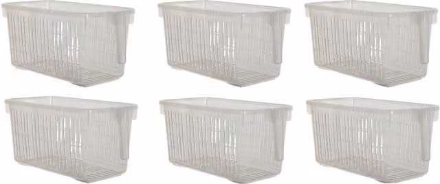 Whitefurze Transparent Acrylic Storage Basket with Handles