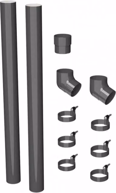 Galeco Round PVC Offset Downpipe Kit in Graphite Grey, 100mm Diameter