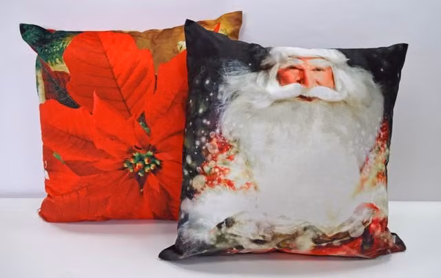 Rapport Home Santa Magic Christmas Velvet Cushion Cover, Multicolour, W/D/H: 55 x 55 x 55 cm