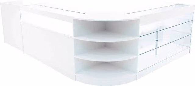 Monstershop Hyperion LED Shop Counter Set K1500, B1500, TB60 & LM60 in White