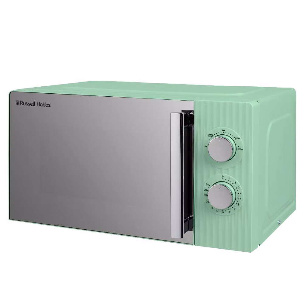 Russell Hobbs Eden 17L Manual Solo Microwave in Green and White, 700W, W: 45.6 cm, D: 32.6 cm, H: 26.4 cm – 2