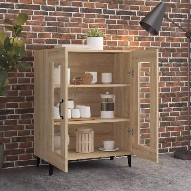 Berkfield Home Sonoma Oak Sideboard in Beige, W/D/H: 69.5 x 34 x 90 cm – 1