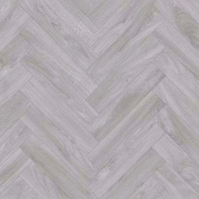 Vinyl Flooring UK Grey Herringbone Wood Effect 1.90mm Sheet Vinyl Flooring W: 300 cm, L: 500 cm