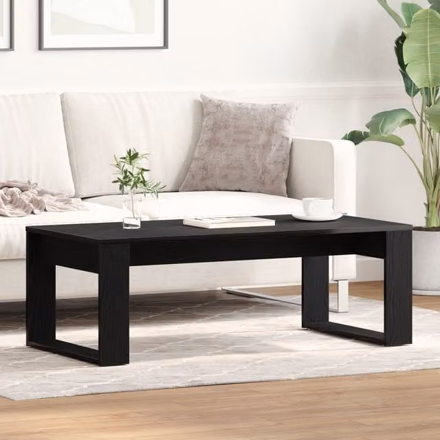 Berkfield Home Black Oak Coffee Table in Black, W/D/H: 102 x 50 x 35 cm