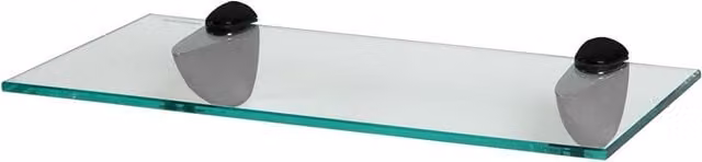 Harbour Housewares Black Floating Glass Wall Mounted Shelf, Width: 40 cm