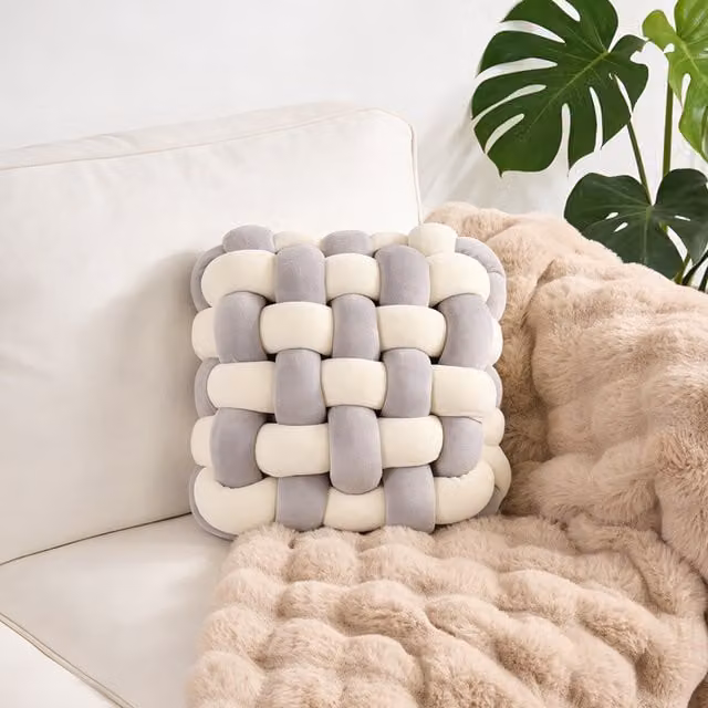 Livingandhome Modern Square Foam Seat Cushion in Grey Polyester