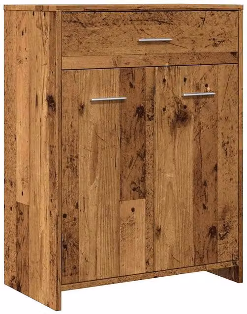Berkfield Home Bathroom Cabinet in Brown Old Wood, W/D/H: 60 x 33 x 80 cm