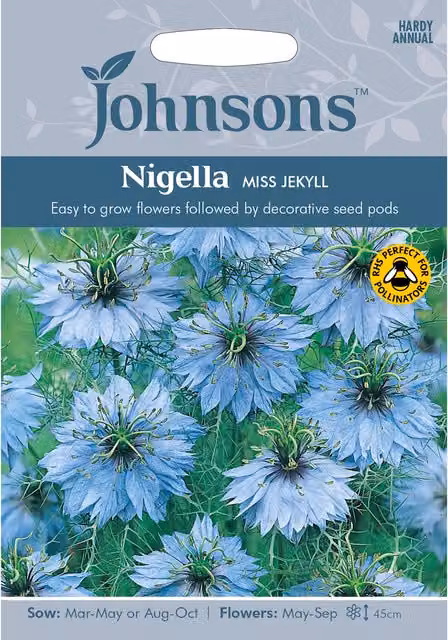 Johnsons Nigella Blue Flower Seeds for Ornamental Gardens
