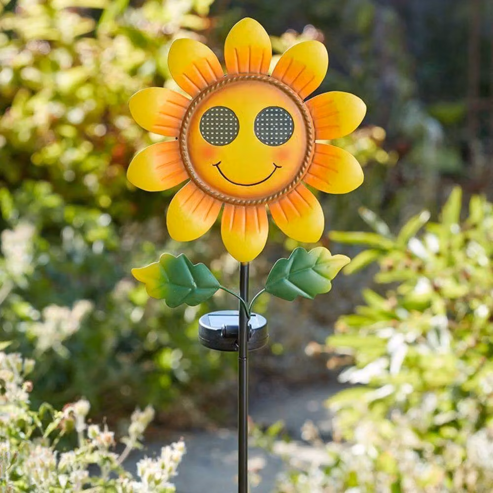 Marco Paul Yellow Solar Resin Sunflower Garden Ornament, Height: 80 cm – 3