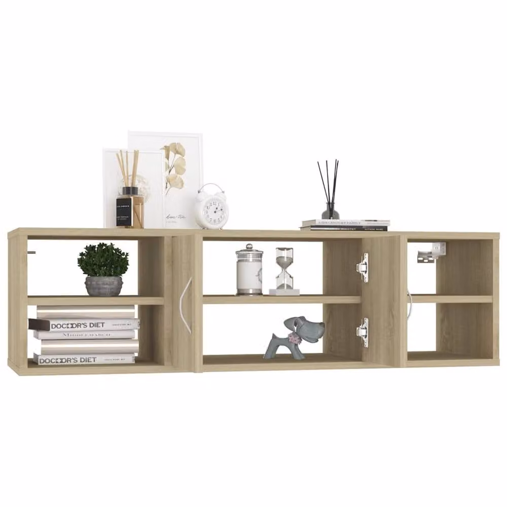 Berkfield Home Sonoma Oak Wall Shelf in Light Tan, W/D/H: 102 x 30 x 29 cm – 3