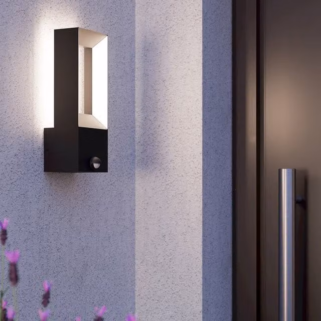 Eglo Riforano LED Outdoor Wall Light in Black and White with Motion and Dusk Sensors, IP44 Waterproof Aluminium and Plastic Up/Down Lighting for Garden, Terrace or Balcony – 6